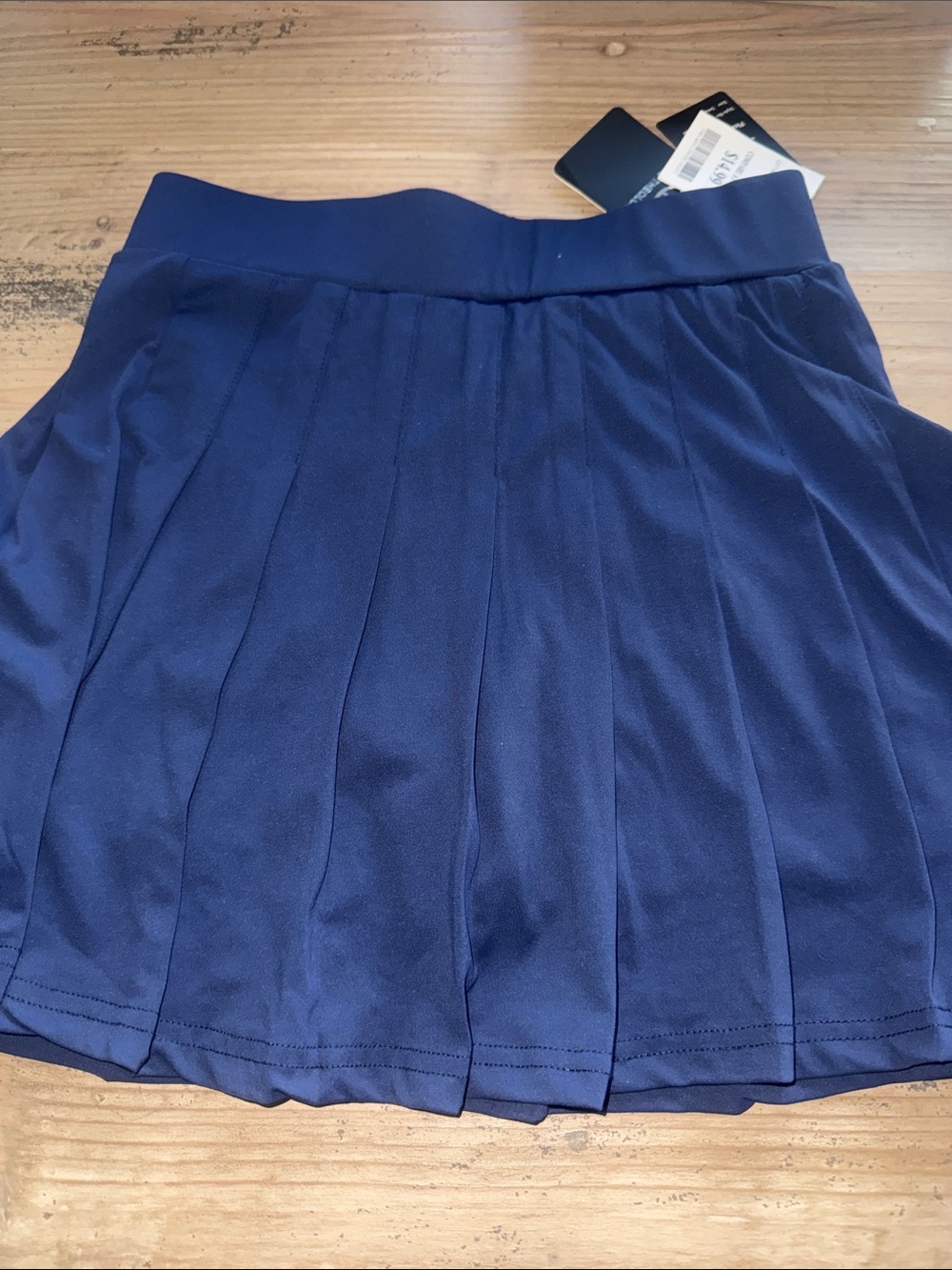 Pleated Navy Women's Skort with Stretch Waistband
